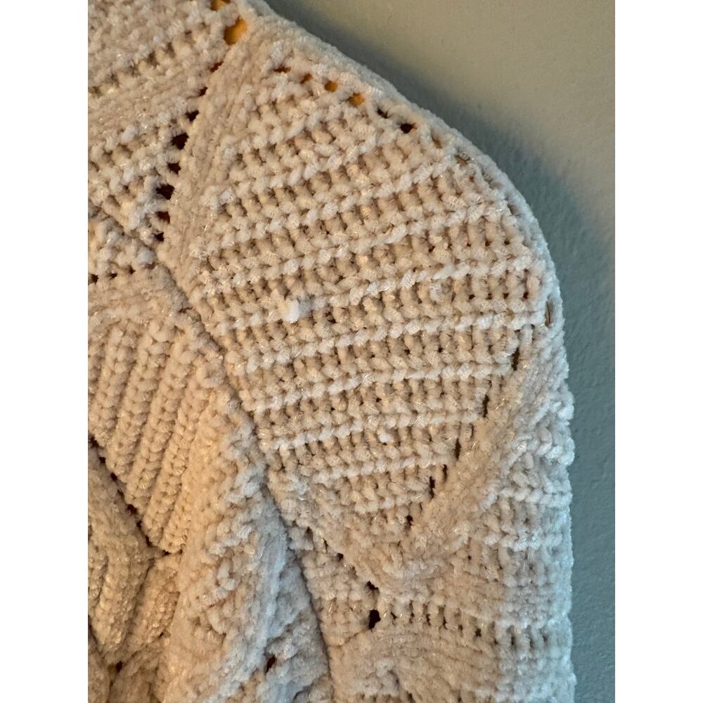 Weatherproof Vintage Metallic Sparkle Cream Cable Knit Sweater XXL - Picture 5 of 6
